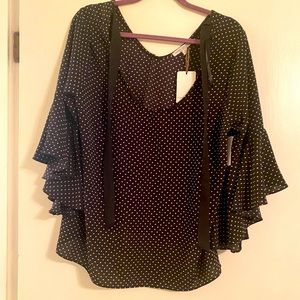 Black with white polka dot shirt - NWT